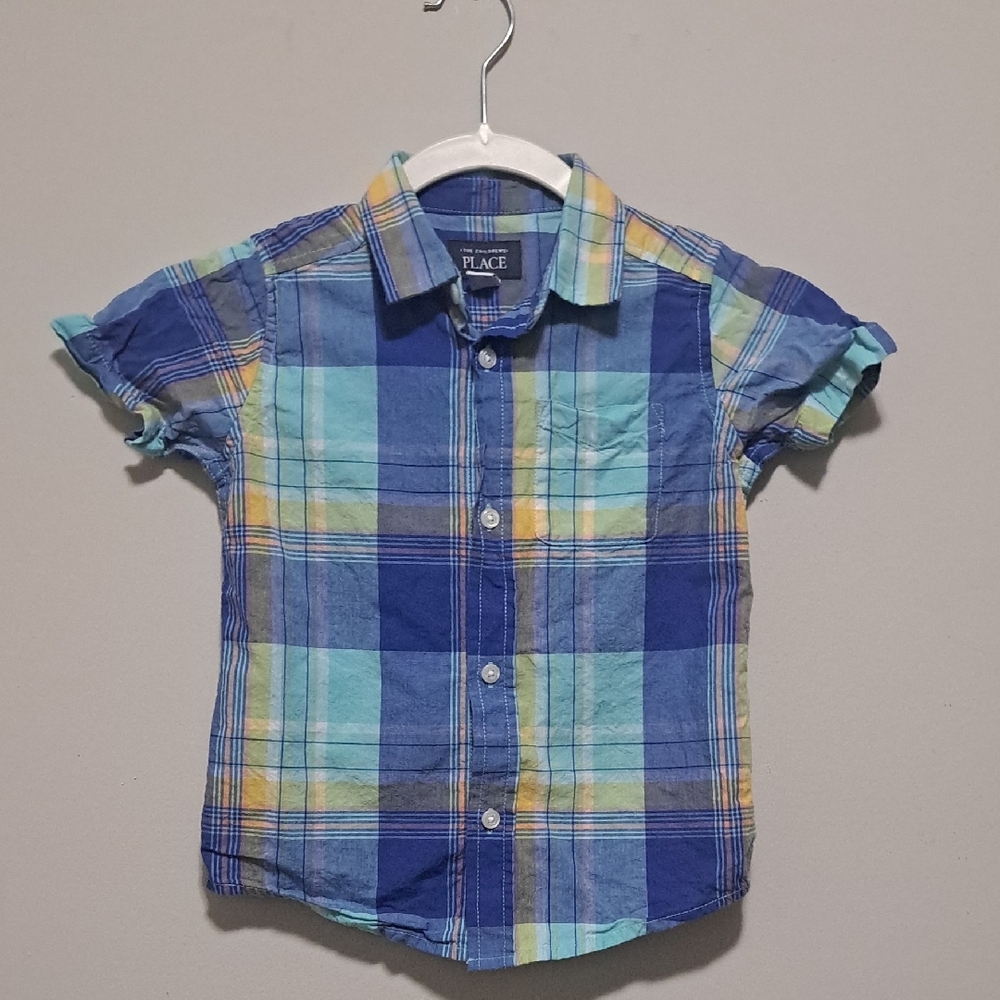 PLACE Kids Blue Plaid Shirt